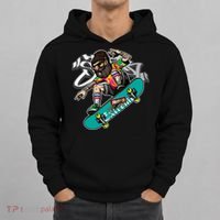 Hipster Riding Skateboard Hoodie thumb 0