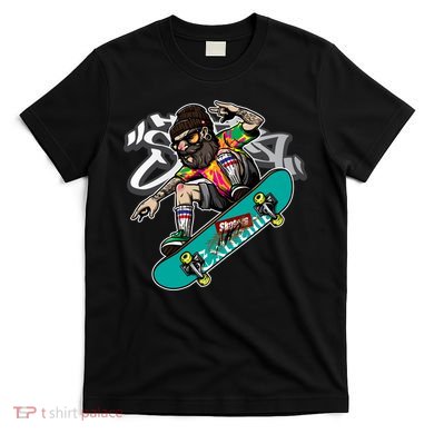 Hipster Riding Skateboard T-Shirt
