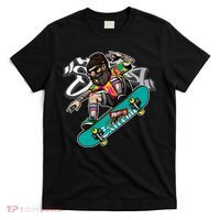 Hipster Riding Skateboard T-Shirt thumb 0