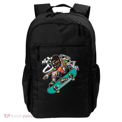 Hipster Riding Skateboard Backpack