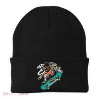 Hipster Riding Skateboard Beanie thumb 0