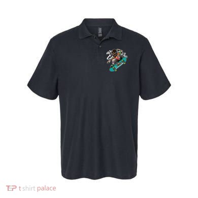 Hipster Riding Skateboard Polo