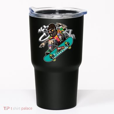 Hipster Riding Skateboard Tumbler