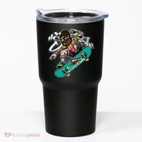 Hipster Riding Skateboard Tumbler thumb 0