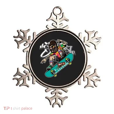 Hipster Riding Skateboard Ornament