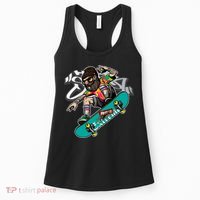 Hipster Riding Skateboard Women's Tank Top thumb 0