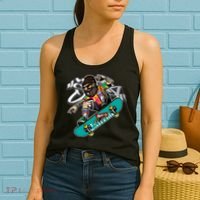 Hipster Riding Skateboard Women's Tank Top thumb 2