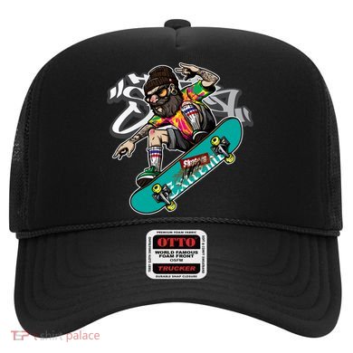 Hipster Riding Skateboard Hat