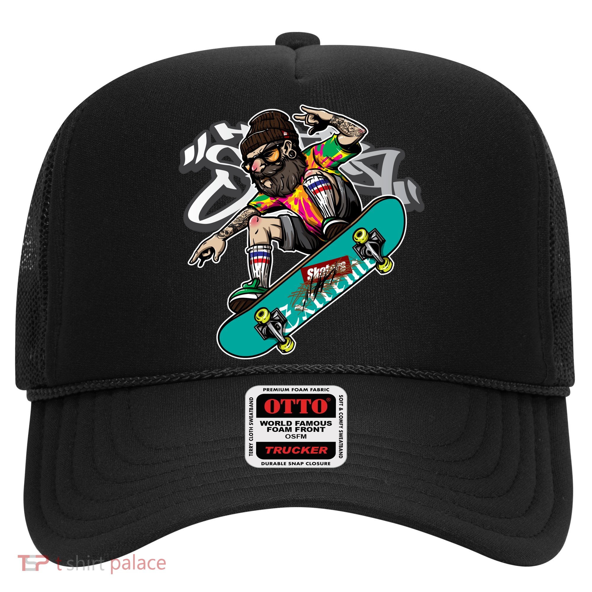 Hipster Riding Skateboard Hat