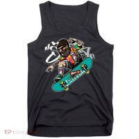 Hipster Riding Skateboard Tank Top thumb 0