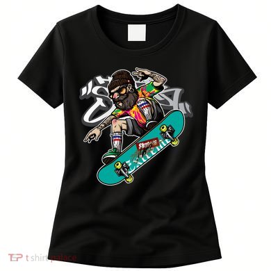Hipster Riding Skateboard Women's T-Shirt