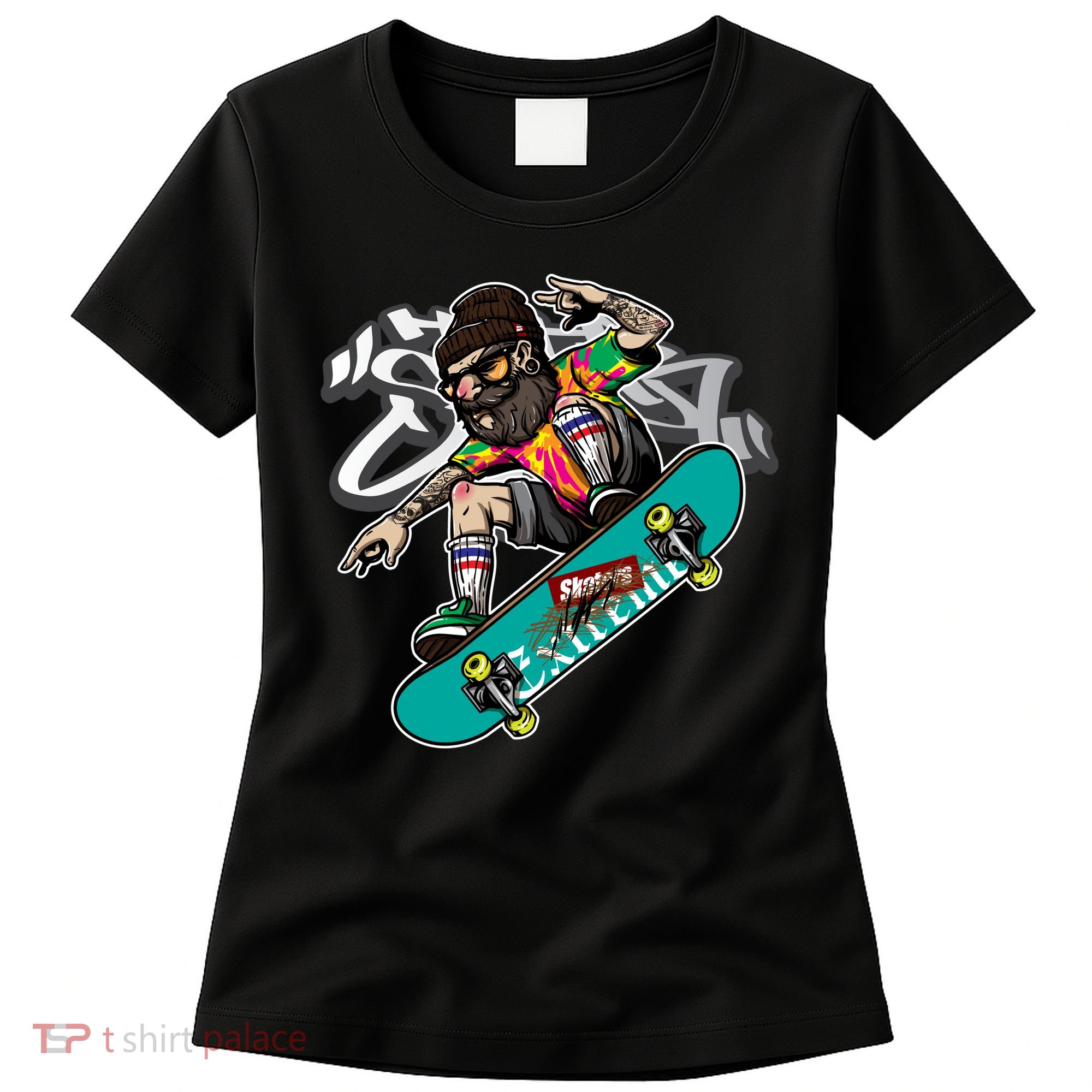 Hipster Riding Skateboard Women's T-Shirt