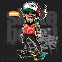 Hipster Riding Skateboard Women's Sweatshirt thumb 2
