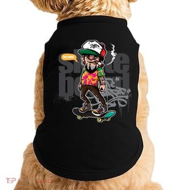 Hipster Riding Skateboard Doggie Tank