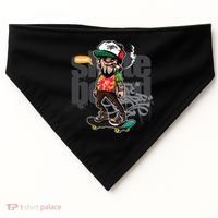 Hipster Riding Skateboard USA-Made Doggie Bandana thumb 0