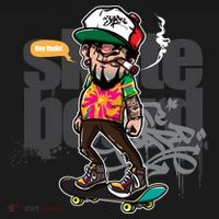 Hipster Riding Skateboard Long Sleeve Shirt thumb 2