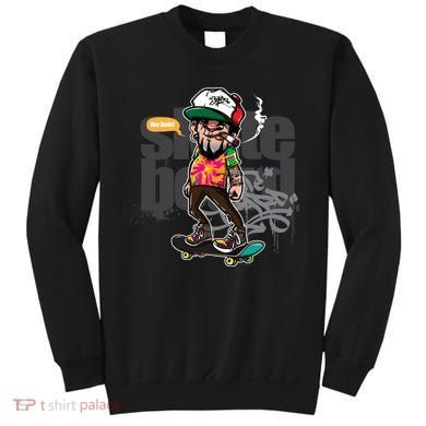 Hipster Riding Skateboard Sweatshirt