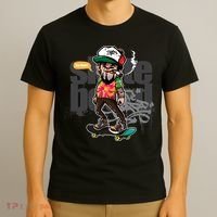 Hipster Riding Skateboard T-Shirt thumb 3