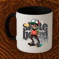 Hipster Riding Skateboard Coffee Mug thumb 2