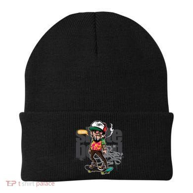 Hipster Riding Skateboard Beanie