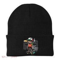 Hipster Riding Skateboard Beanie thumb 0