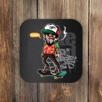 Hipster Riding Skateboard Coaster thumb 0