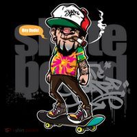 Hipster Riding Skateboard Women's Hoodie thumb 2