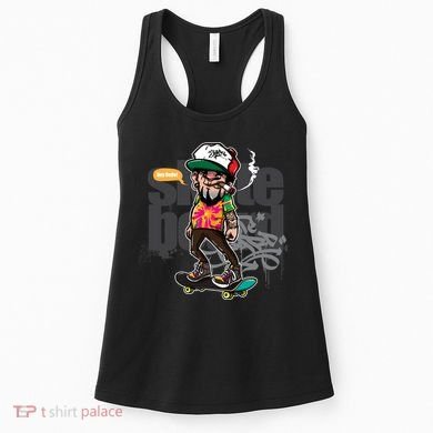 Hipster Riding Skateboard Women's Tank Top