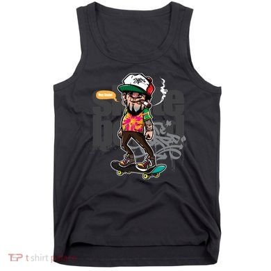 Hipster Riding Skateboard Tank Top