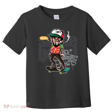 Hipster Riding Skateboard Toddler T-Shirt