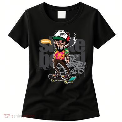 Hipster Riding Skateboard Women's T-Shirt