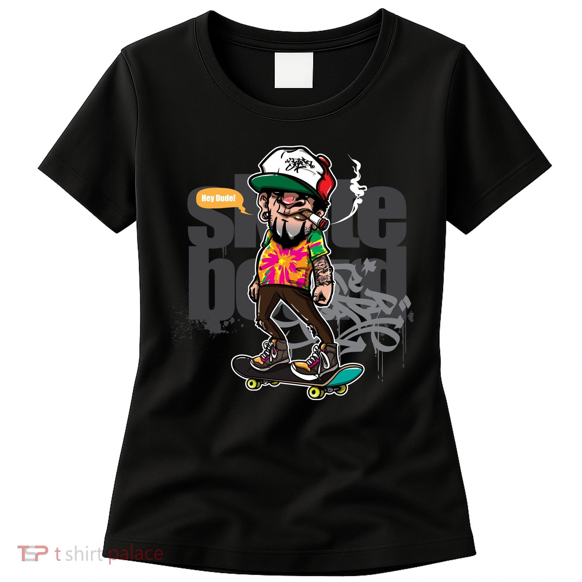 Hipster Riding Skateboard Women's T-Shirt