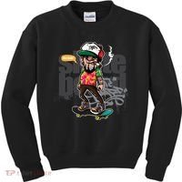 Hipster Riding Skateboard Kids Sweatshirt thumb 0