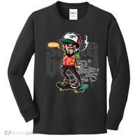 Hipster Riding Skateboard Kids Long Sleeve Shirt thumb 0