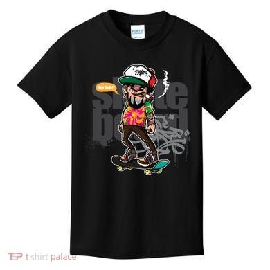 Hipster Riding Skateboard Kids T-Shirt