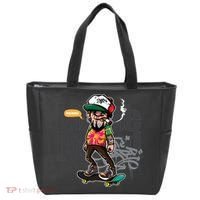 Hipster Riding Skateboard Tote Bag thumb 0