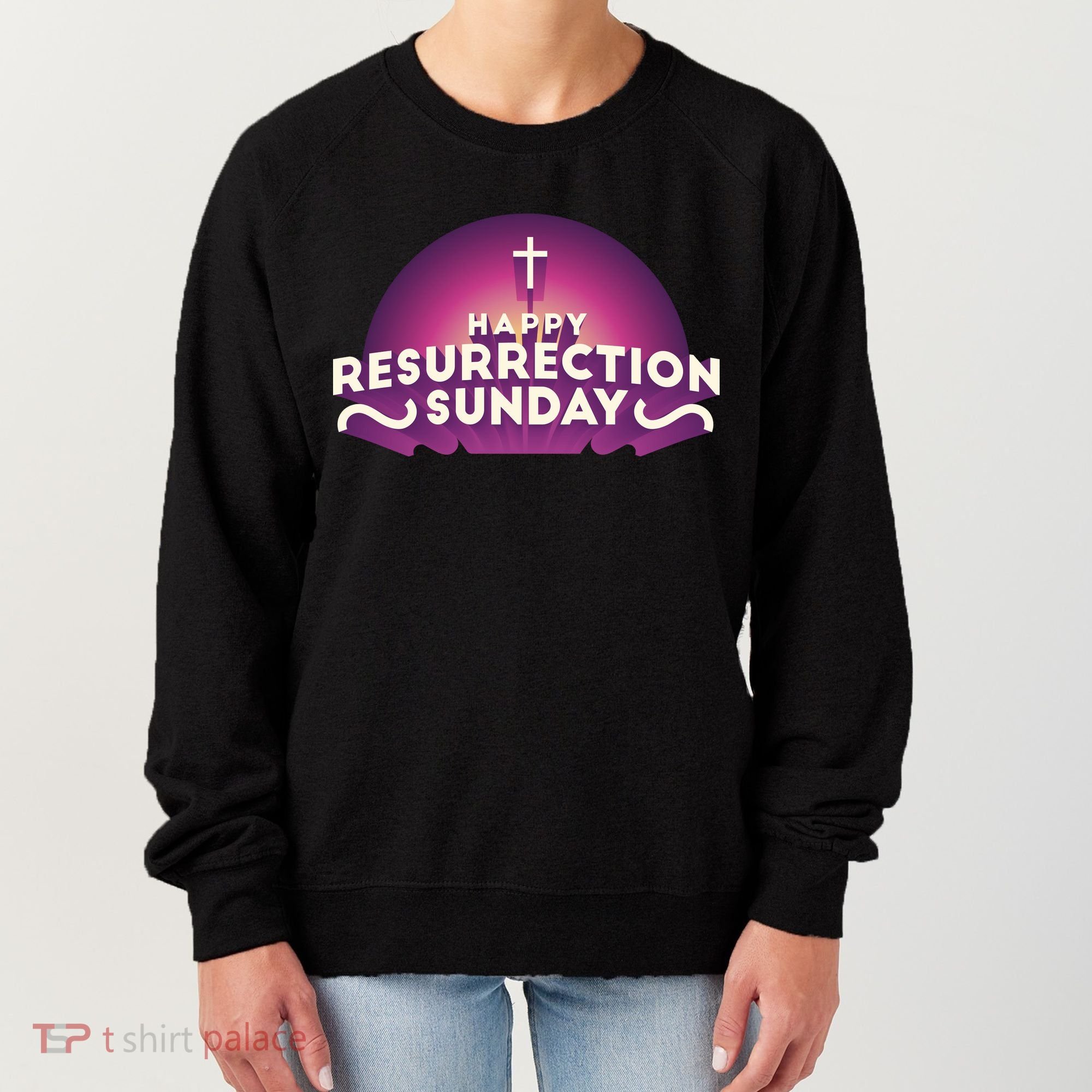 Happy Resurrection Sunday Cross Women's Sweatshirt