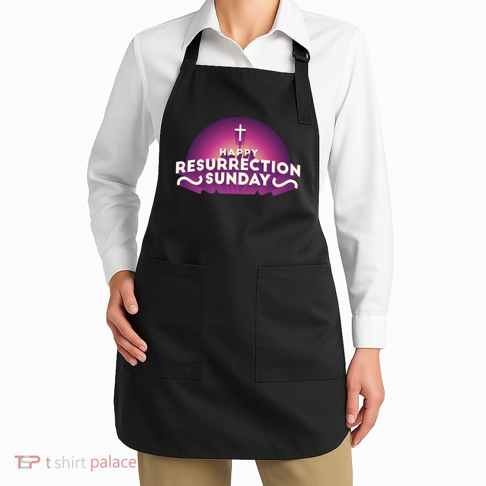 Happy Resurrection Sunday Cross Apron