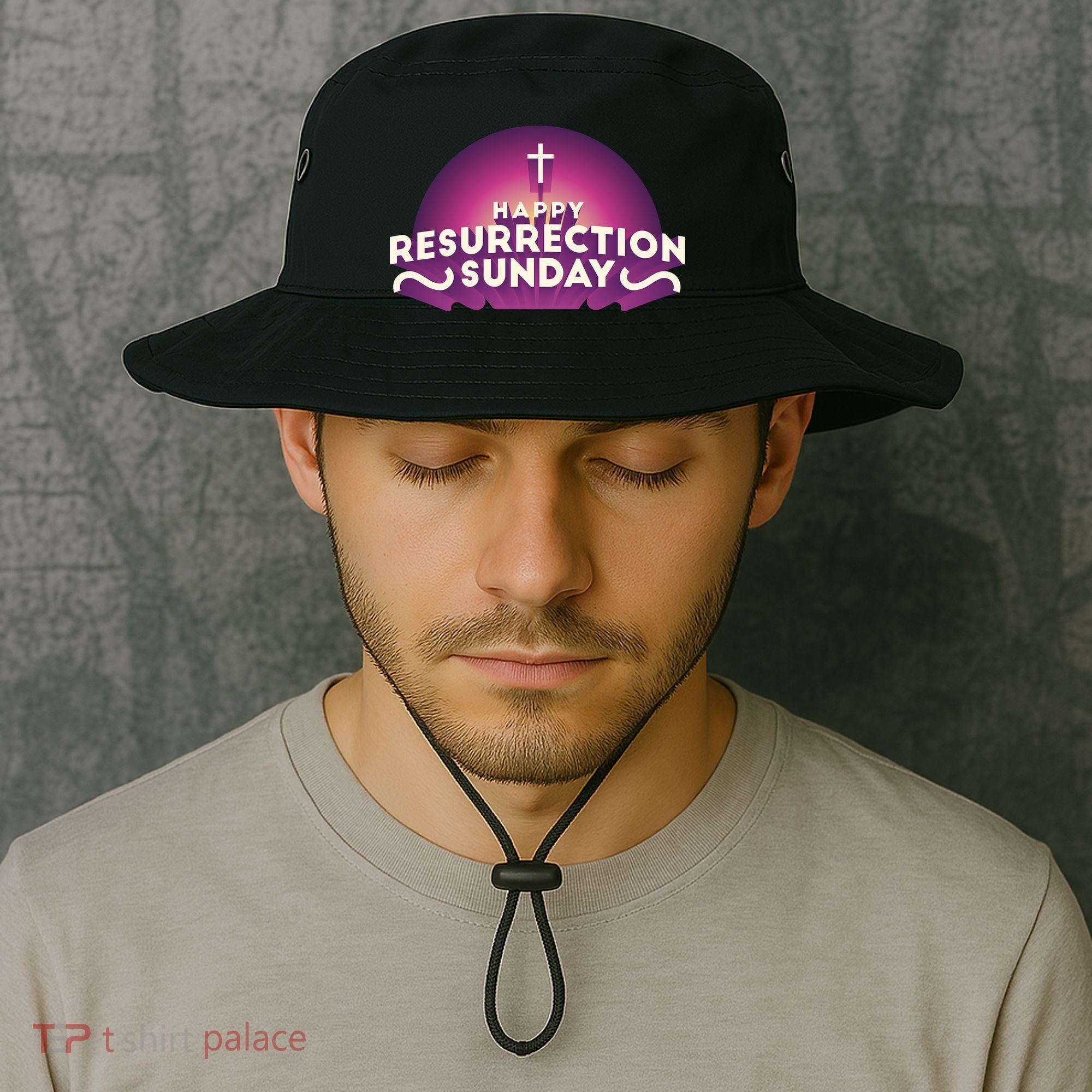 Happy Resurrection Sunday Cross Bucket Hat
