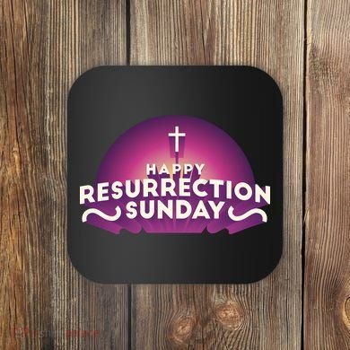 Happy Resurrection Sunday Cross Coaster