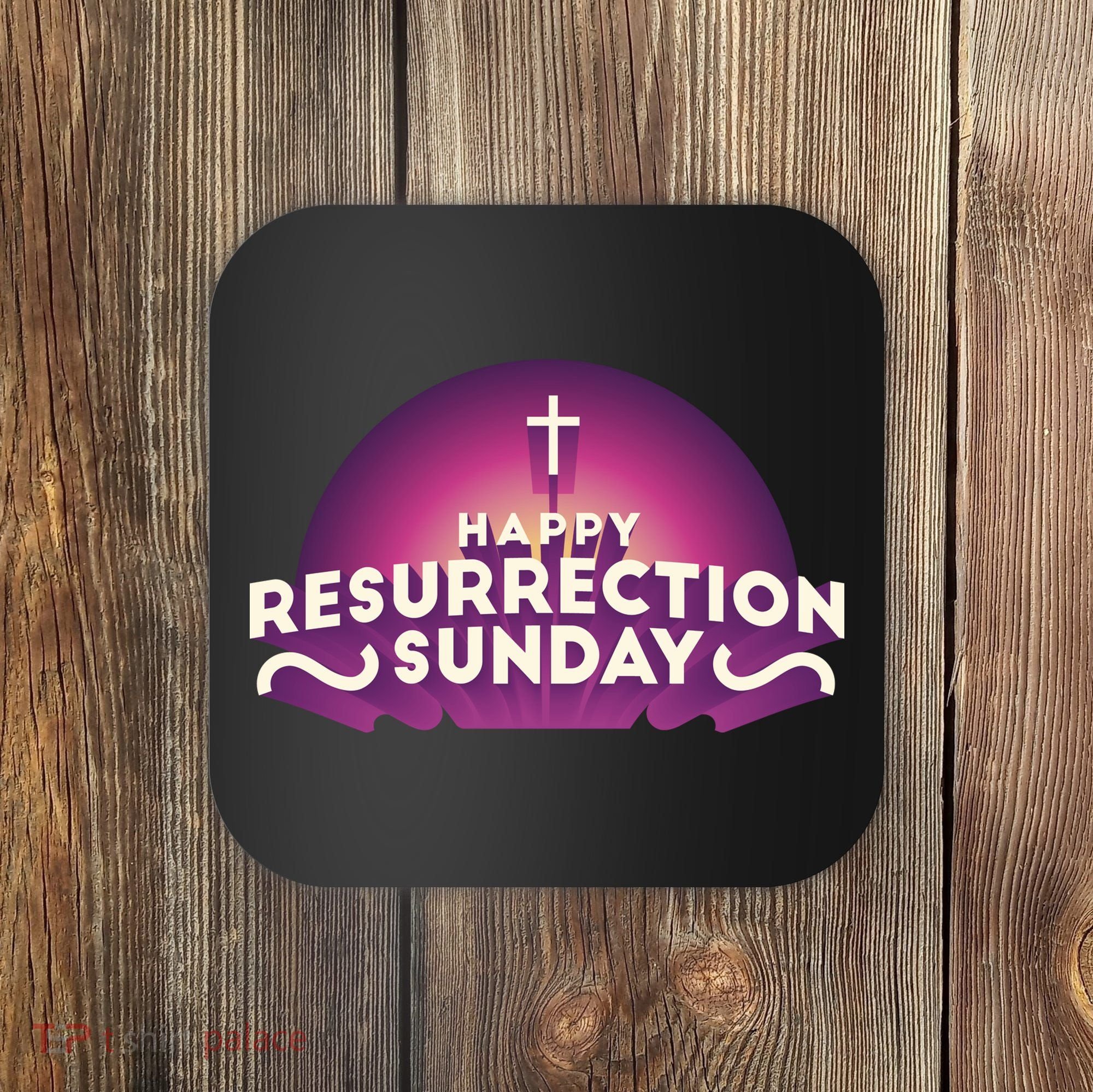 Happy Resurrection Sunday Cross Coaster