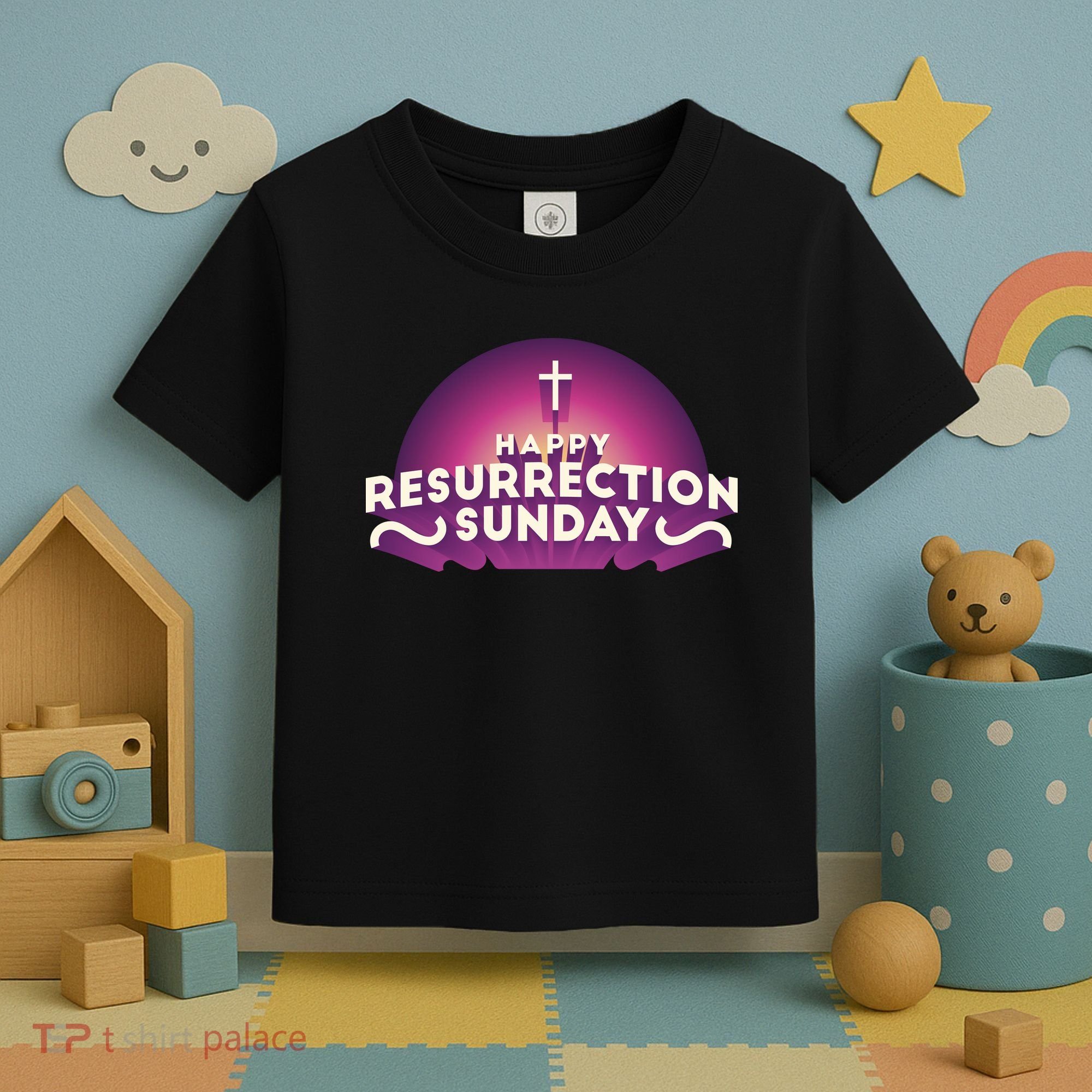 Happy Resurrection Sunday Cross Toddler T-Shirt