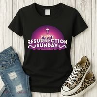 Happy Resurrection Sunday Cross Women's T-Shirt thumb 3