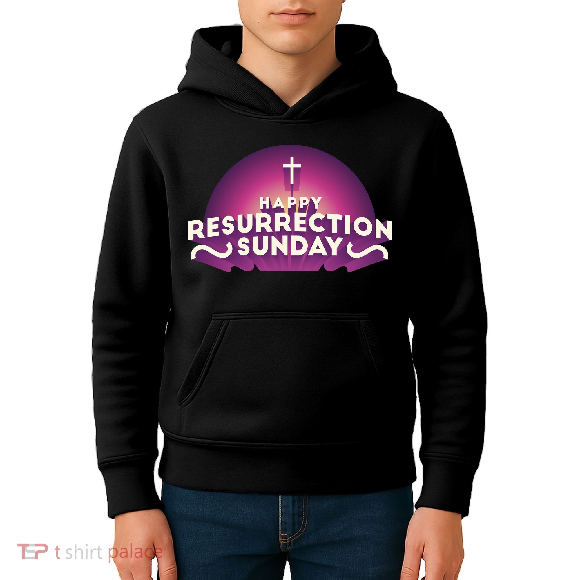 Happy Resurrection Sunday Cross Kids Hoodie