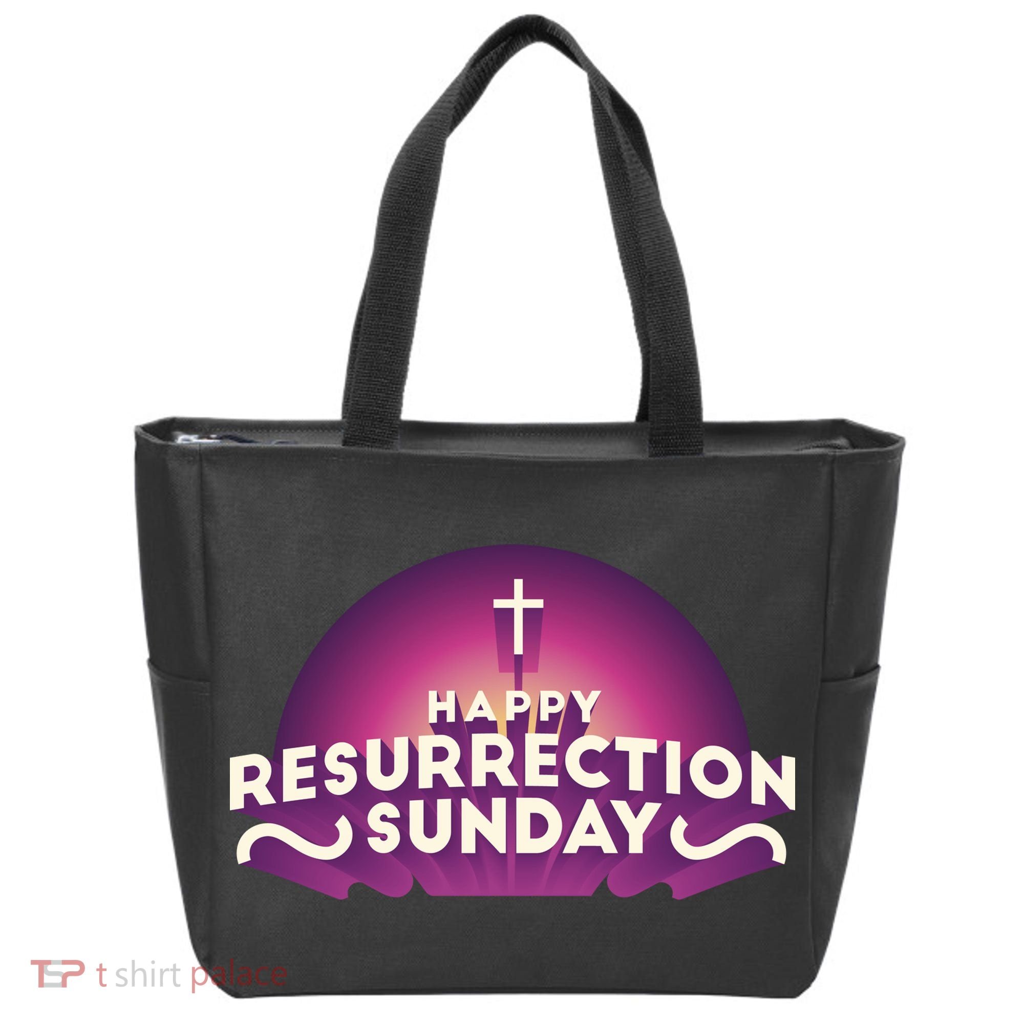 Happy Resurrection Sunday Cross Tote Bag
