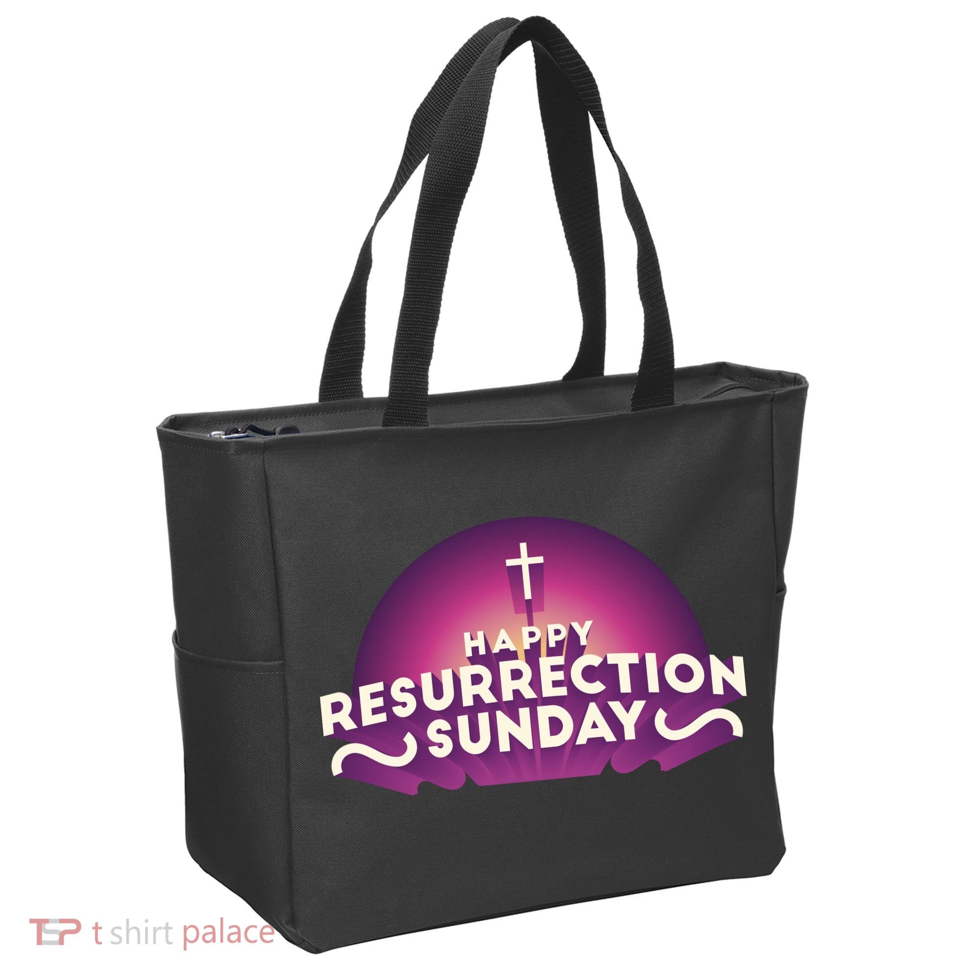 Happy Resurrection Sunday Cross Tote Bag