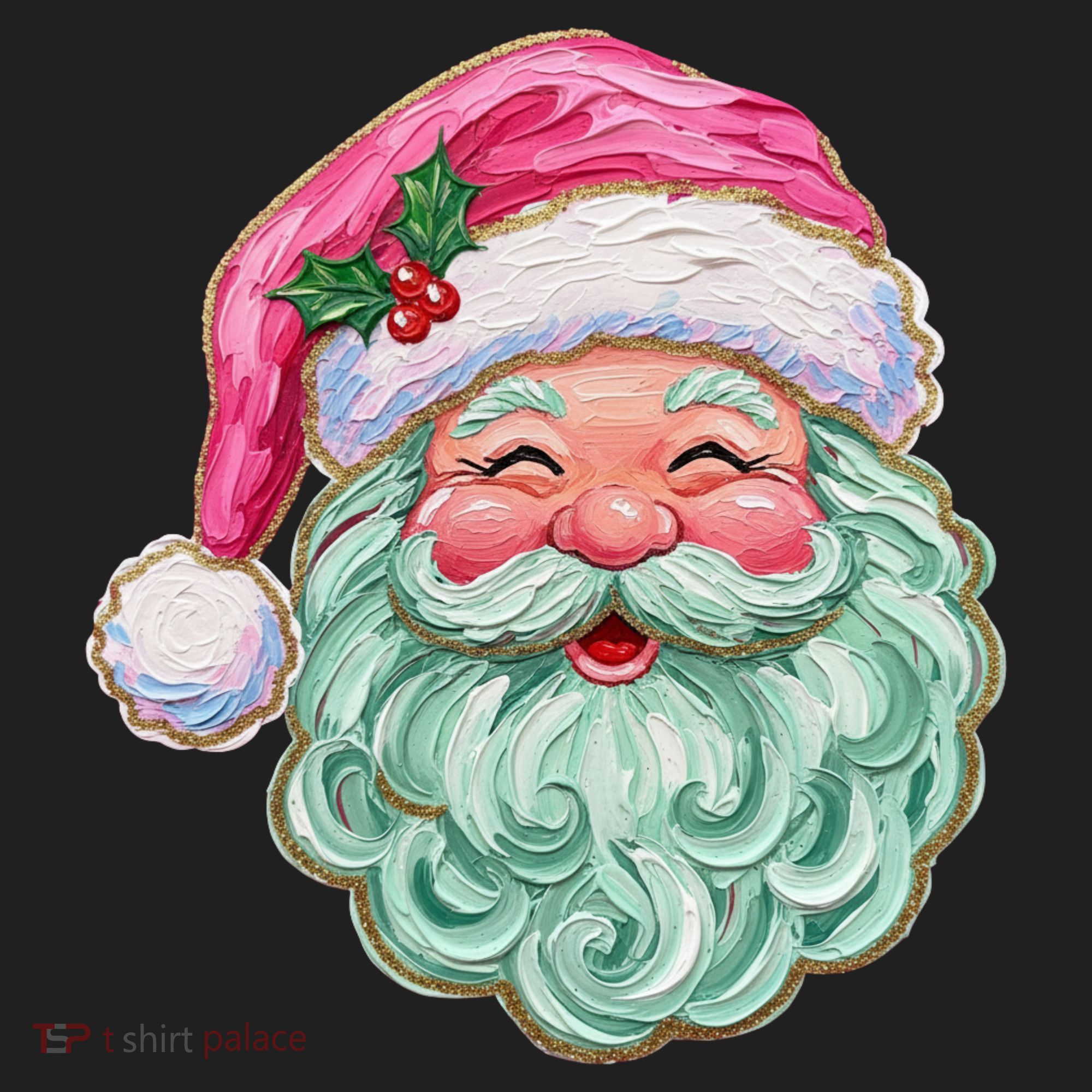 Hand-painted Retro Santa Claus Christmas Cute Women's Sweatshirt
