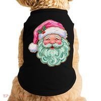 Hand-painted Retro Santa Claus Christmas Cute Doggie Tank thumb 0