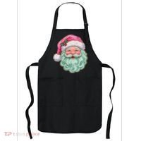 Hand-painted Retro Santa Claus Christmas Cute Apron thumb 0