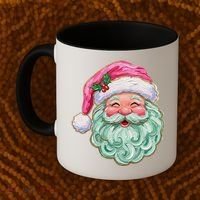 Hand-painted Retro Santa Claus Christmas Cute Coffee Mug thumb 2